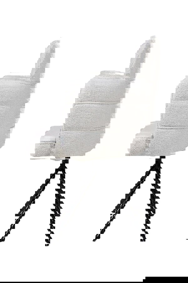 Living and Home White Upholstered Leisure Swivel Chair with Metal Legs