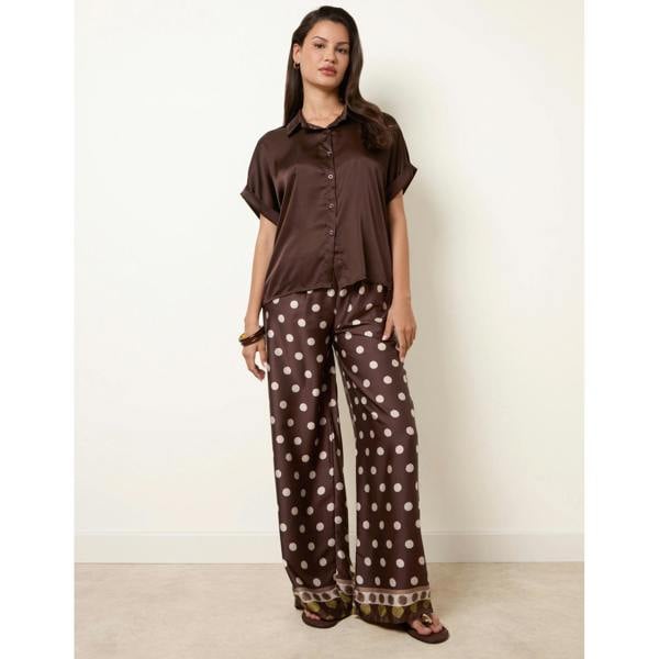 Blue Vanilla Tie Shirt Polka Dot Trouser Set