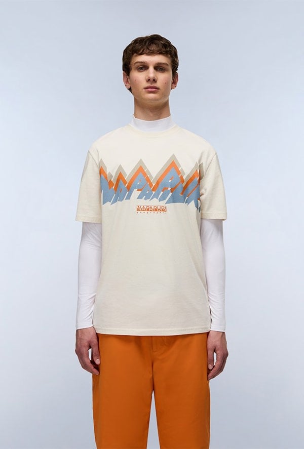 Napapijri Fiemme Jersey Short Sleeve T-Shirt - Beige