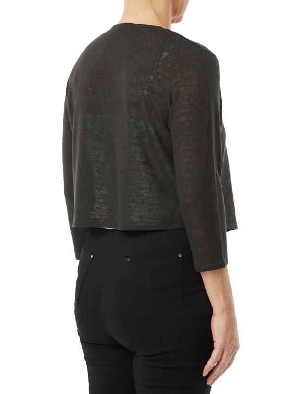 PennyPlain Shrug Tie Front - Charcoal