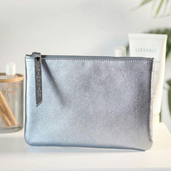 PRIMEHIDE Leather Zip Pouch Silver 702 – 703 (3)