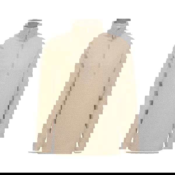 Mountain Warehouse Mens Ted Borg Half Zip Fleece Top - Beige