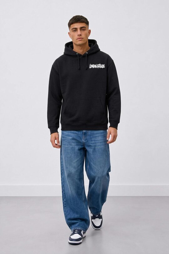 London Attitude Oversized Heavyweight City Graffiti Hoodie