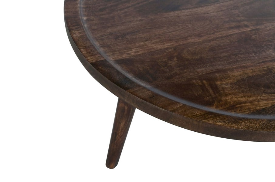 IH Design Monco Dark Mango Wood Round Coffee Table