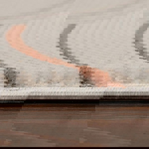 Living Room rug, terra-cream colours, geometric, practicality in mind, the rug is anti-allergic.