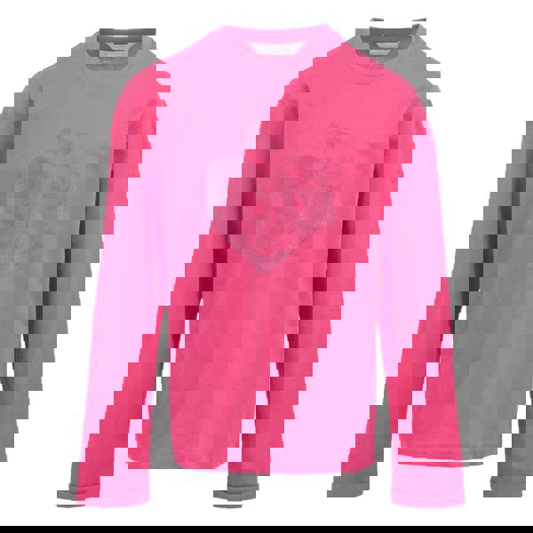 Regatta Childrens/Kids Wenbie III Hearts & Flowers Long-Sleeved T-Shirt - Hot Pink
