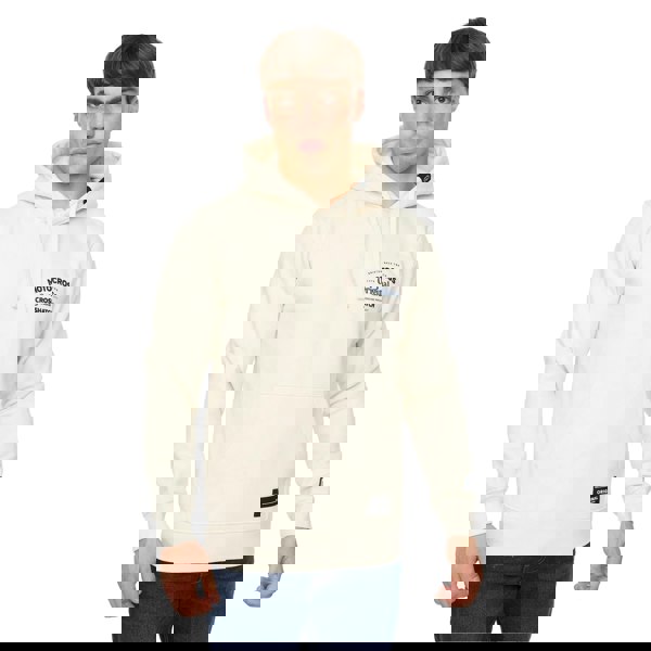 Crosshatch Mens Motocross Hoodie - Light Stone