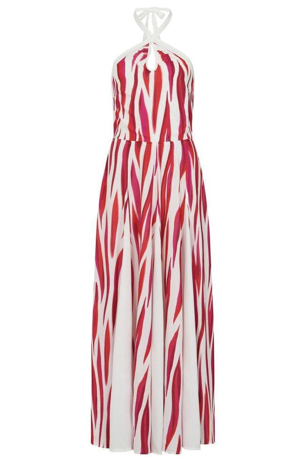 HotSquash Halter Neck Maxi Dress with Contrast Panels