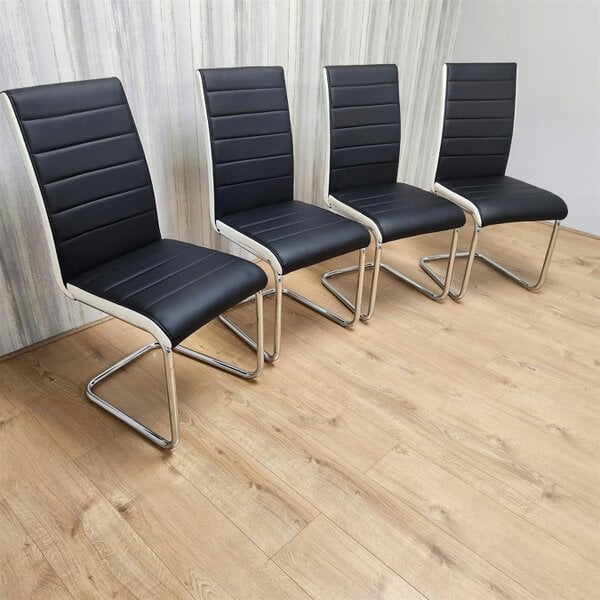 Kosy Koala Dining Chairs Set of 4 Black Leather Kitchen Chairs