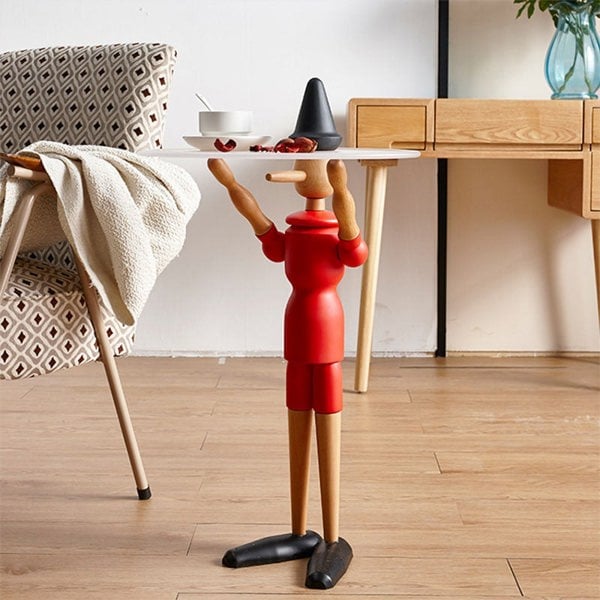 Derby Pinocchio Puppet Side Table, Solid Wood-Rit Concept-Rit Concept