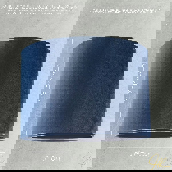 Soft Velvet Midnight Blue Fabric Round Lamp Shade for Table or Pendant Image 6