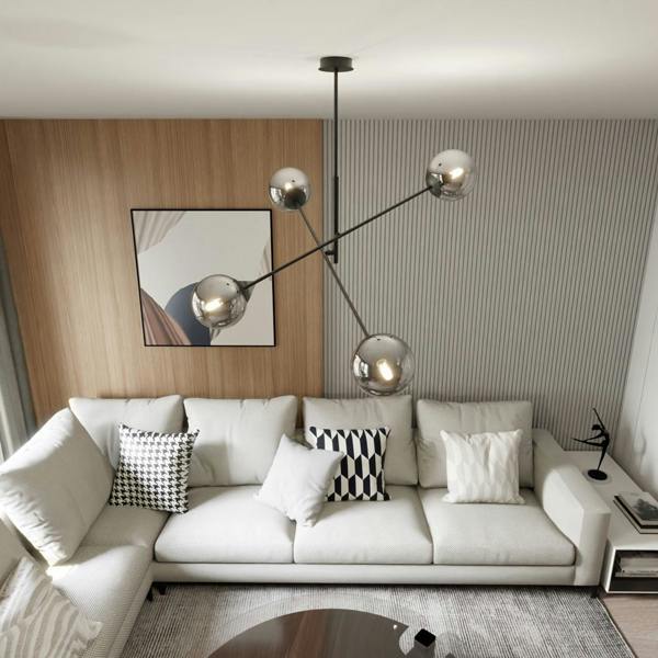 Emibig LINEAR Pendant lamp 4 x E14 Black with Graphite Shade