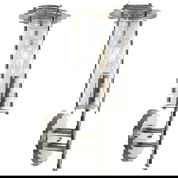 IP44 Outdoor Wall Light Stainless Steel Modern Lantern Glass Round Outdoor Lamp Loops
