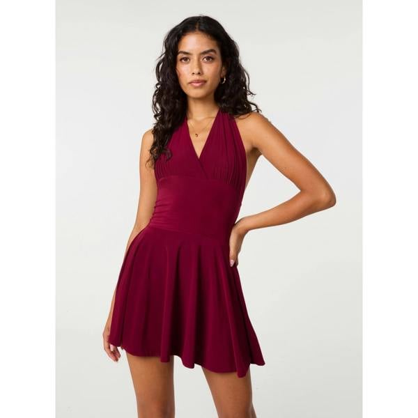 Pink Vanilla Slinky Halter Neck Dress
