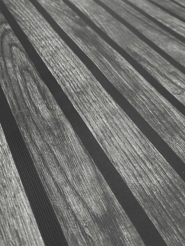 Wooded Slats Black Wallpaper image 5