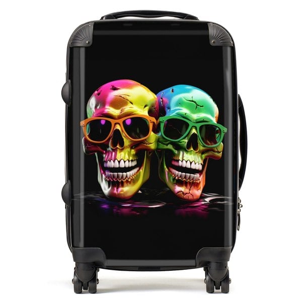 Warren Reed Happy Skeletons In Sunglasses Suitcase