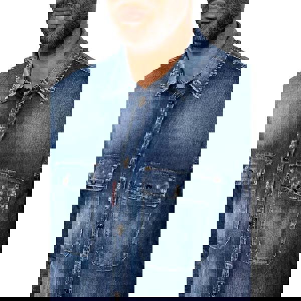 Dsquared2 Relax Dan Worker Pocket Shirt Navy Blue W32