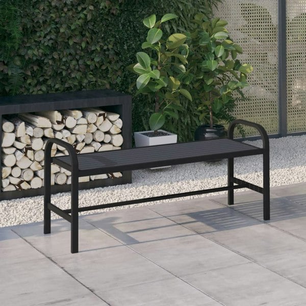 Berkfield Garden Bench 124.5 cm Steel and WPC Black