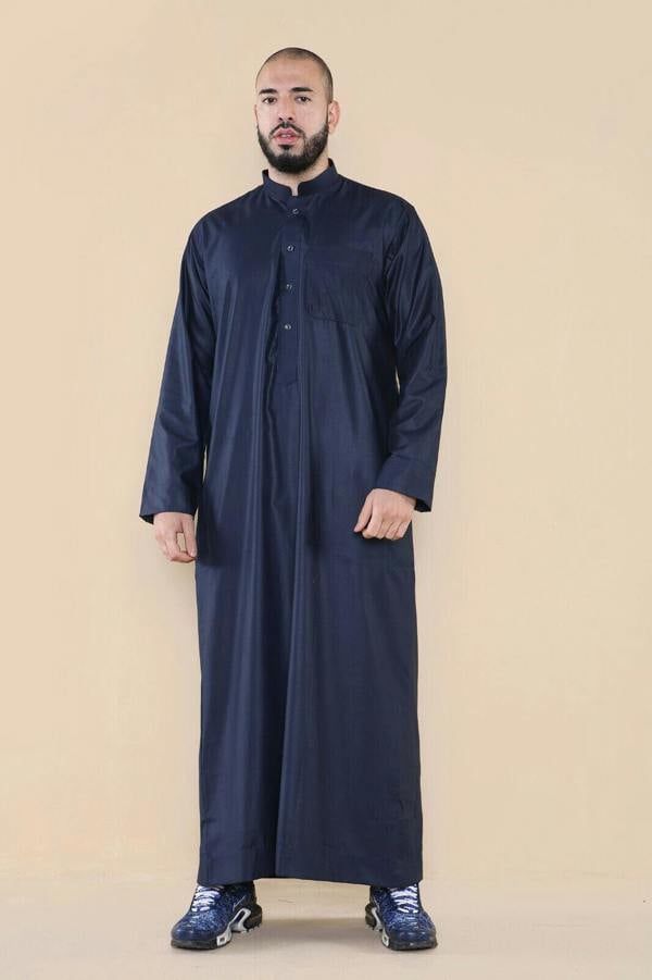 Infinity Leather Mens Thobe Jubba Saudi Islamic Arabic Eid Cotton Kaftan Jubbah Umrah Robe