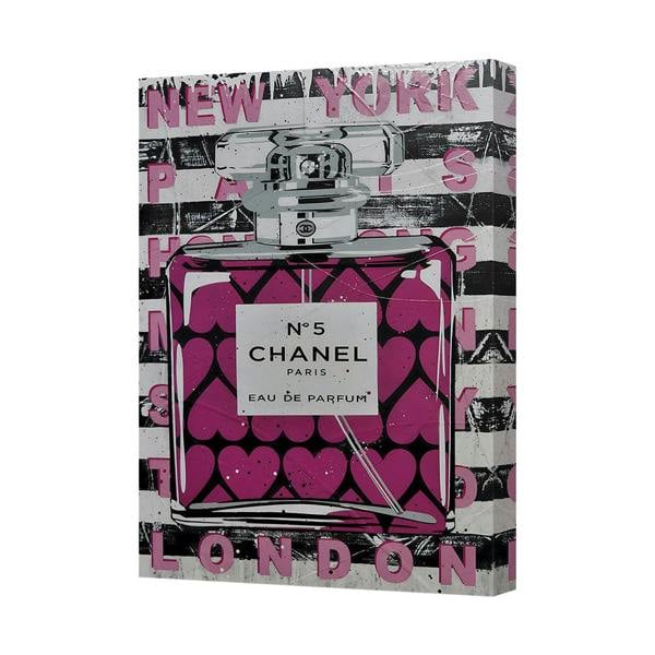 Benjamin Tate Design Chanel No 5 Perfume Bottle Canvas Wall Art London Paris New York