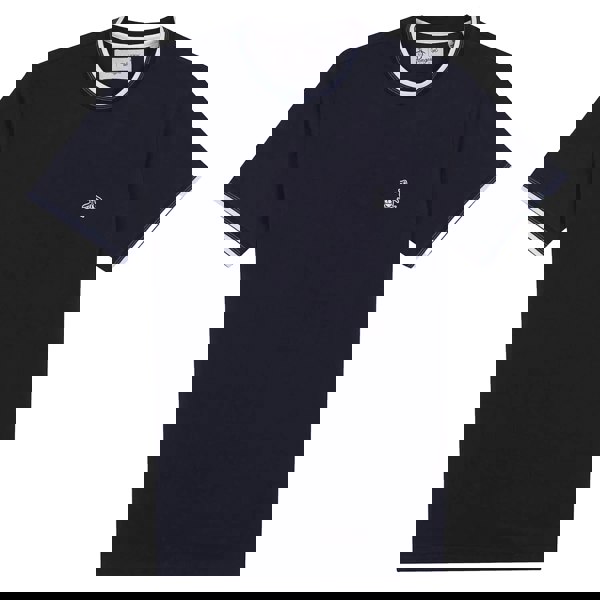 Original Penguin Mens Sticker Pete Ringer Tipped T-Shirt - Dark Sapphire