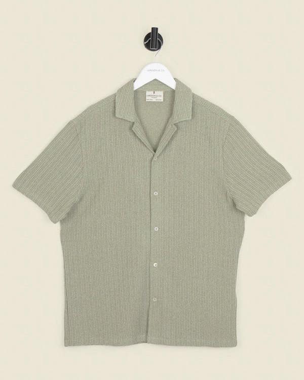 Larsson & Co Peder - Crochet Jacquard Short Sleeve Shirt