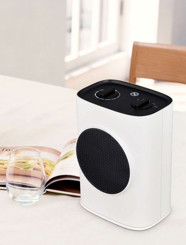 MYLEK Fan Heater Ceramic PTC 1.5kW 2 Heat Settings Tip Over Protection Adjustable Thermostat