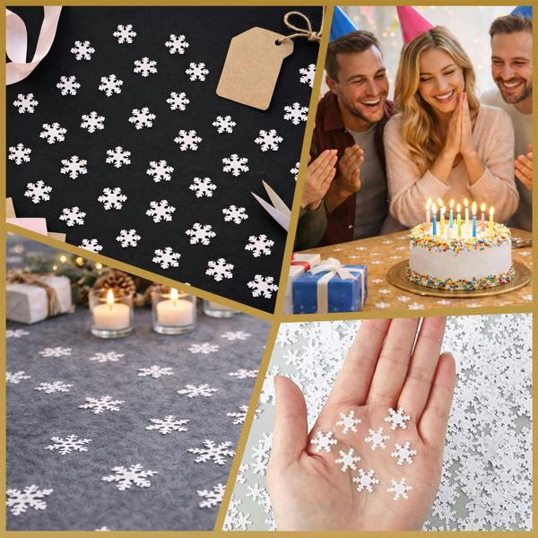 14g White Snowflake Confetti for Christmas Cards, Gifts, Party Tables and Winter Craft Decorating image 9
