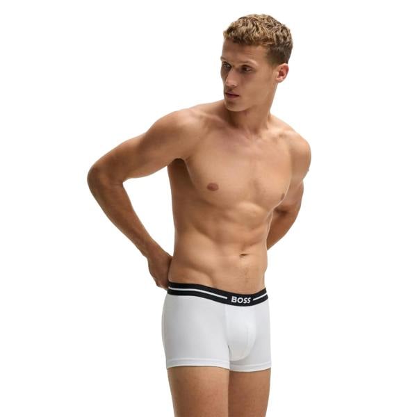 Boss Mens Cotton Stretch Boxer Shorts (Pack of 3) - Black/White/Navy - 