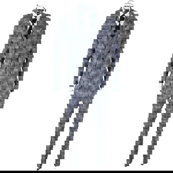 TruClothing TP-30 - Men's Grey Tweed Check 3 Piece Suit