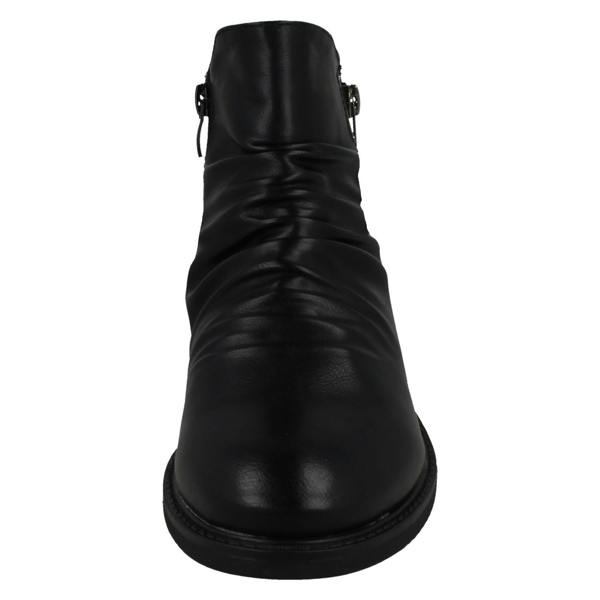 Spot On Ladies Spot On Low Heel Rouched Ankle Boot F51031