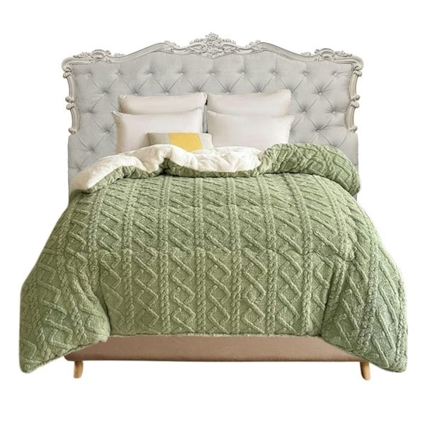 Anyhouz Anycozy Blanket Green Cashmere Super Thick Warm Quilt Comforter