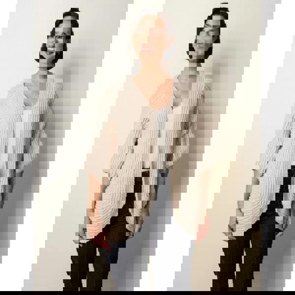 Blue Vanilla Edge To Edge Rib Cardigan