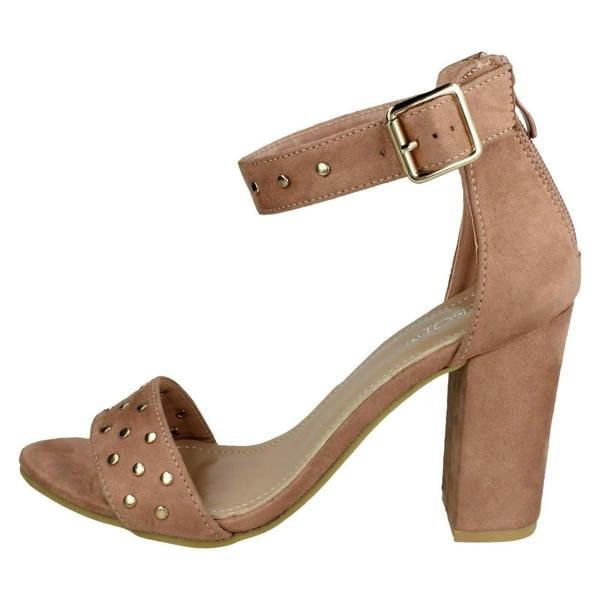 Spot On Ladies Spot On Mid Chunky Heel Sandals