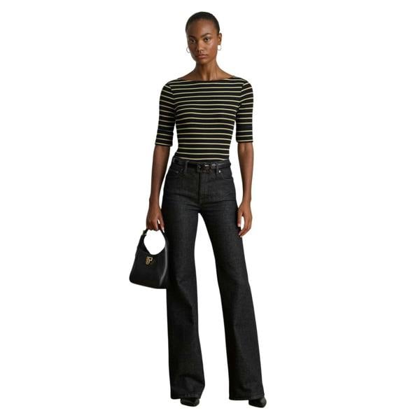 Ralph Lauren Womens/Ladies Judy Striped Tailored T-Shirt - Black/Gold - 