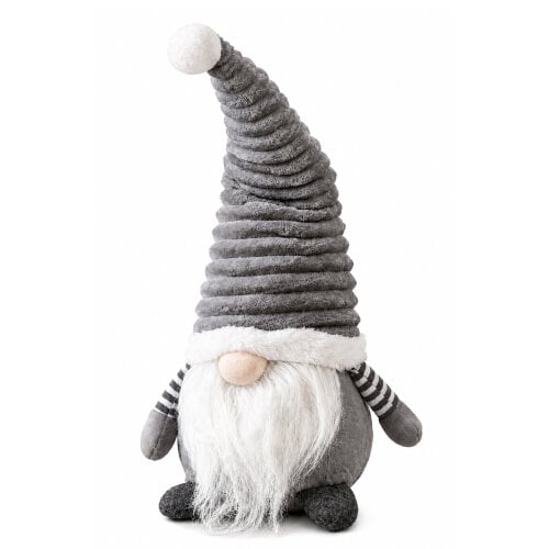 Large Christmas Cute Groovikert Gonk Figure in Grey, Free-Standing Polyester Festive Decoration, Soft Indoor Ornament, 51cm Tall x 23cm Wide