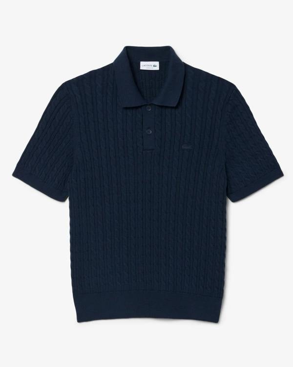 Lacoste Polo Mens Short Sleeve Sweatshirt - Blue Marine M35 | CHO | Designer Mens Sweatshirt