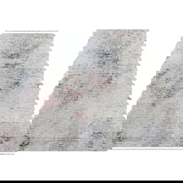 Short-Pile Design Blue Rug – Modern Abstract