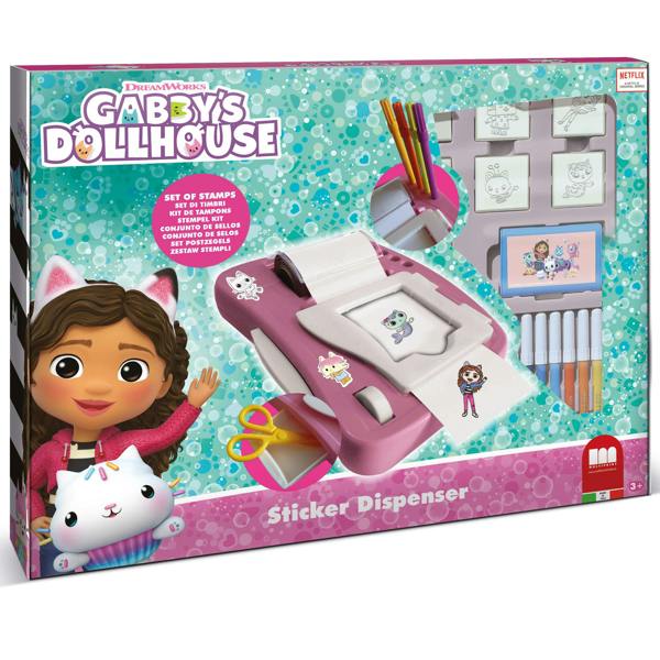Gabby’s Dollhouse Sticker Machine by Multiprint – Kids Craft & Stationery Set