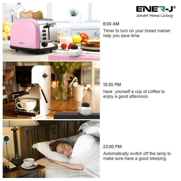 ENER-J 1600W WiFi Smart EU Plug with Energy Monitor, Smart Socket, App & Voice Control, Alexa & Google Home Compatible