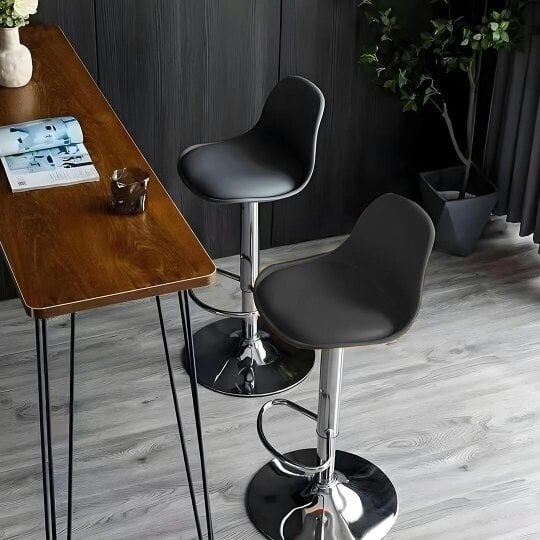 Havendro 2PCS Bar Stools Adjustable Breakfast Swivel Gas Lift Chair Kitchen Cafe Pub Tool