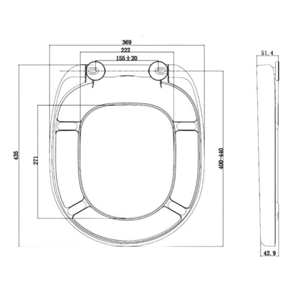 RTS Compact Oval 360 Toilet Seat