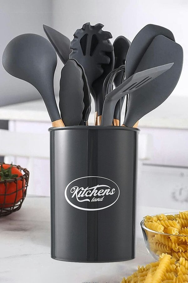 Living and Home 11 Pcs Silicone Kitchen Utensil Set Nonstick Cookware Kitchenware Set