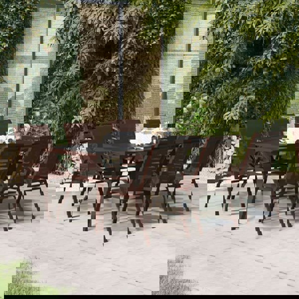 Berkfield 7 Piece Garden Dining Set Brown and Black