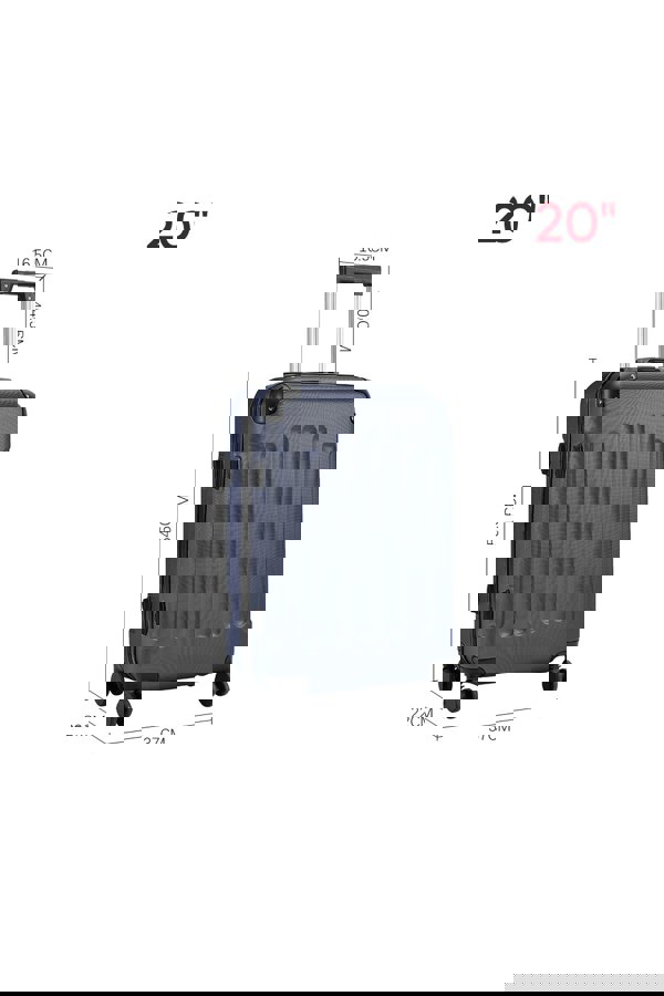 Living and Home Modern Hardside Carry On Luggage Spinner Suitcase with Combination Lock, 20" Blue