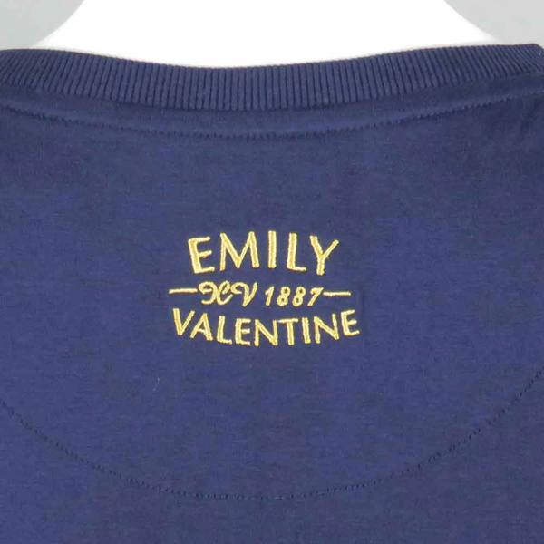 Vintage Women's Rugby T-Shirt Emily Valentine Navy Neck