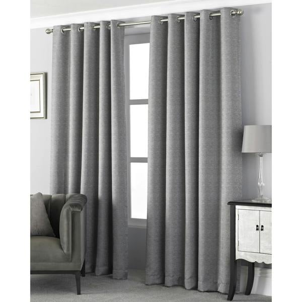 Riva Home Pendleton Ringtop Eyelet Curtains - Graphite
