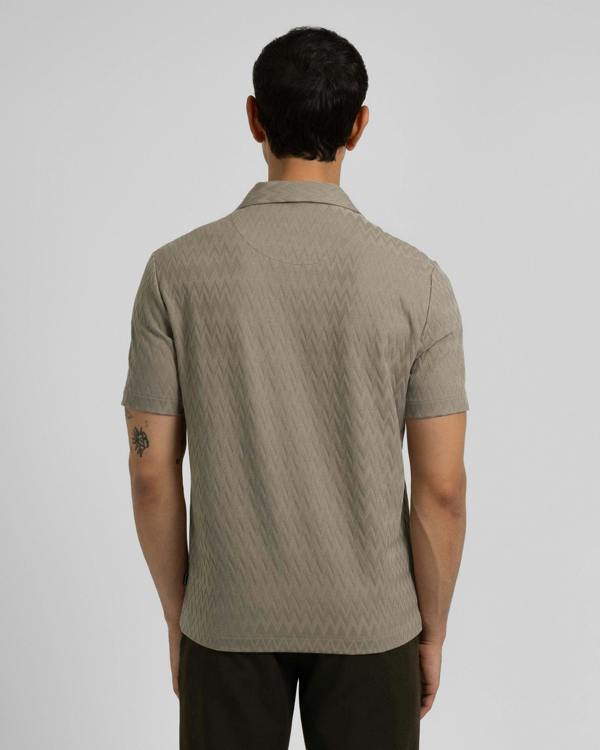 Steel & Jelly Beckton - Zigzag Textured Polo Shirt