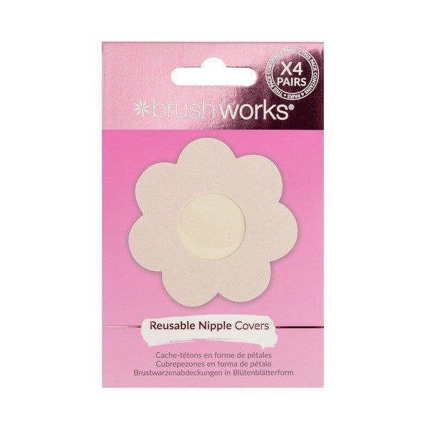 Brushworks Nude Satin Nipple Covers - 4 Pairs