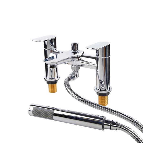 Flode Skarki Bath Shower Mixer Tap - Polished Chrome Finish